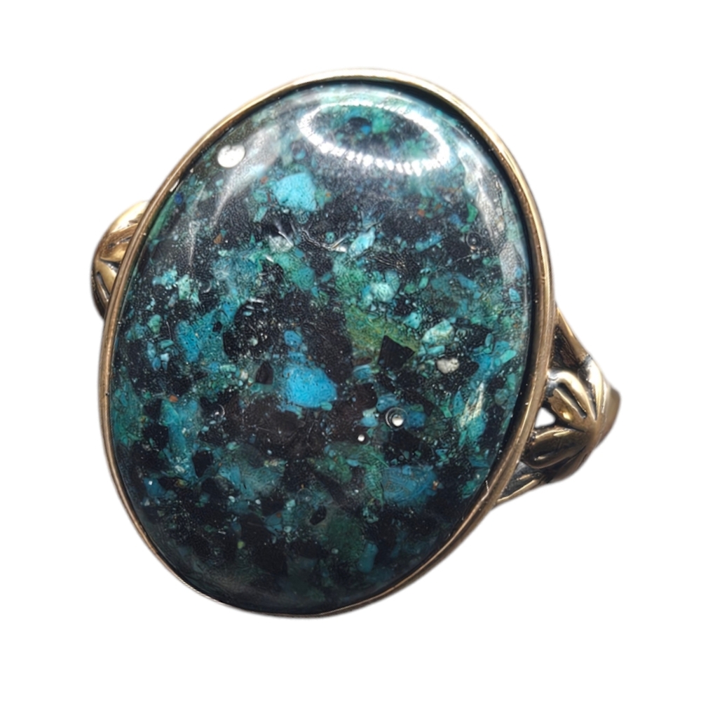 Matrix Black Spinel and Opalina Ring